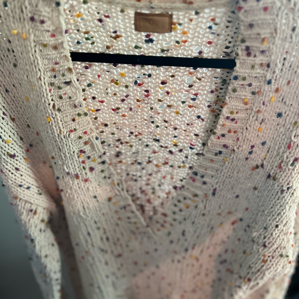 POL Multicolor Speckled V-Neck Sweater